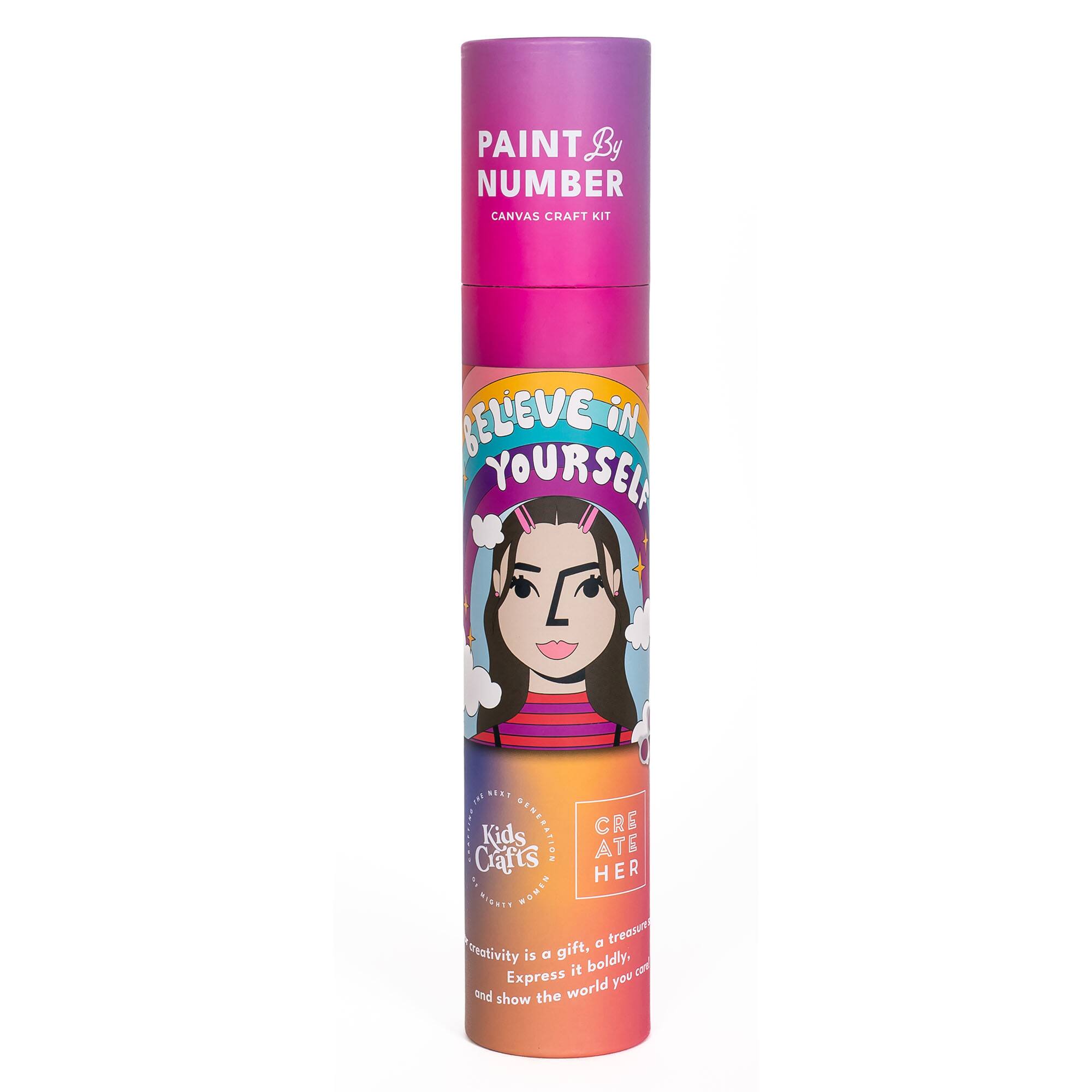 Kids Crafts Believe in Yourself Paint By Number Canvas Kit